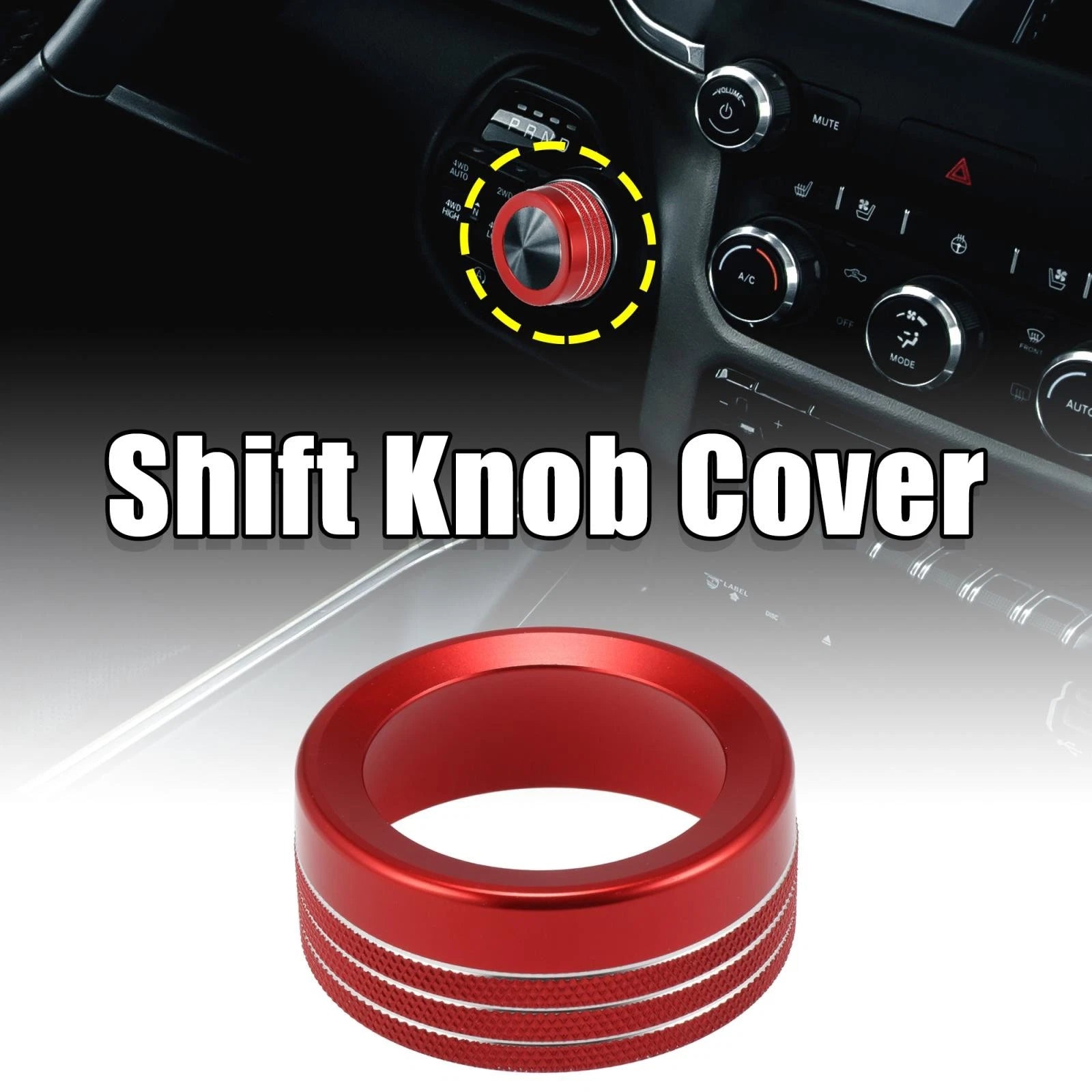 Gear Shift Switch Knob Cover for Dodge Ram 2013–2017 Red Replacement