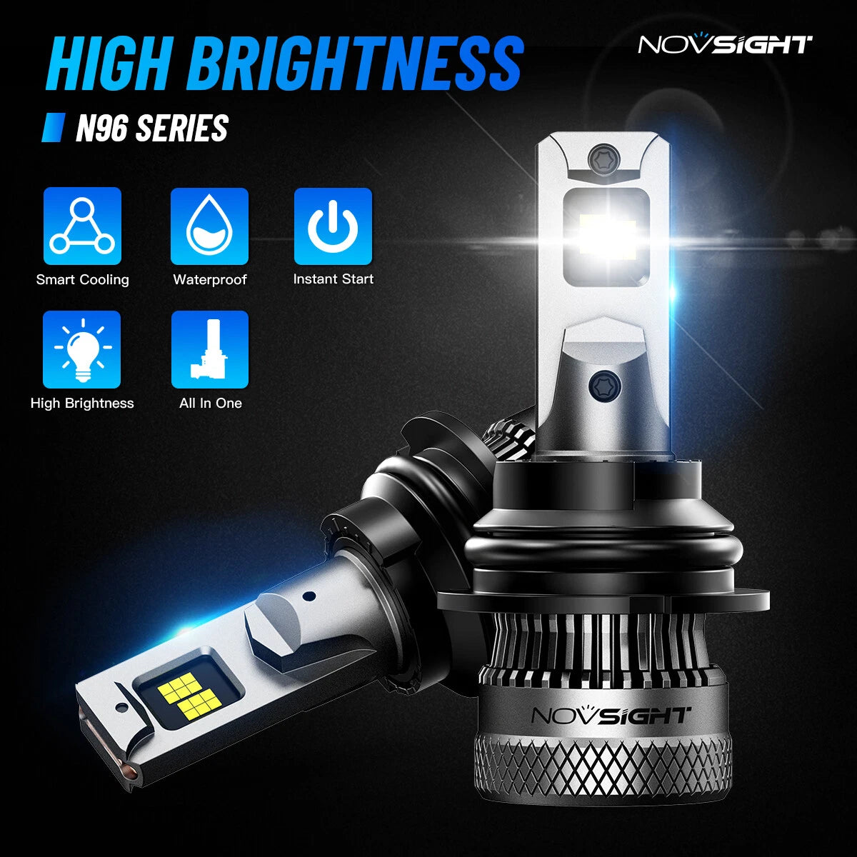 2X 9004 HB1 LED Headlight Bulbs Kit for