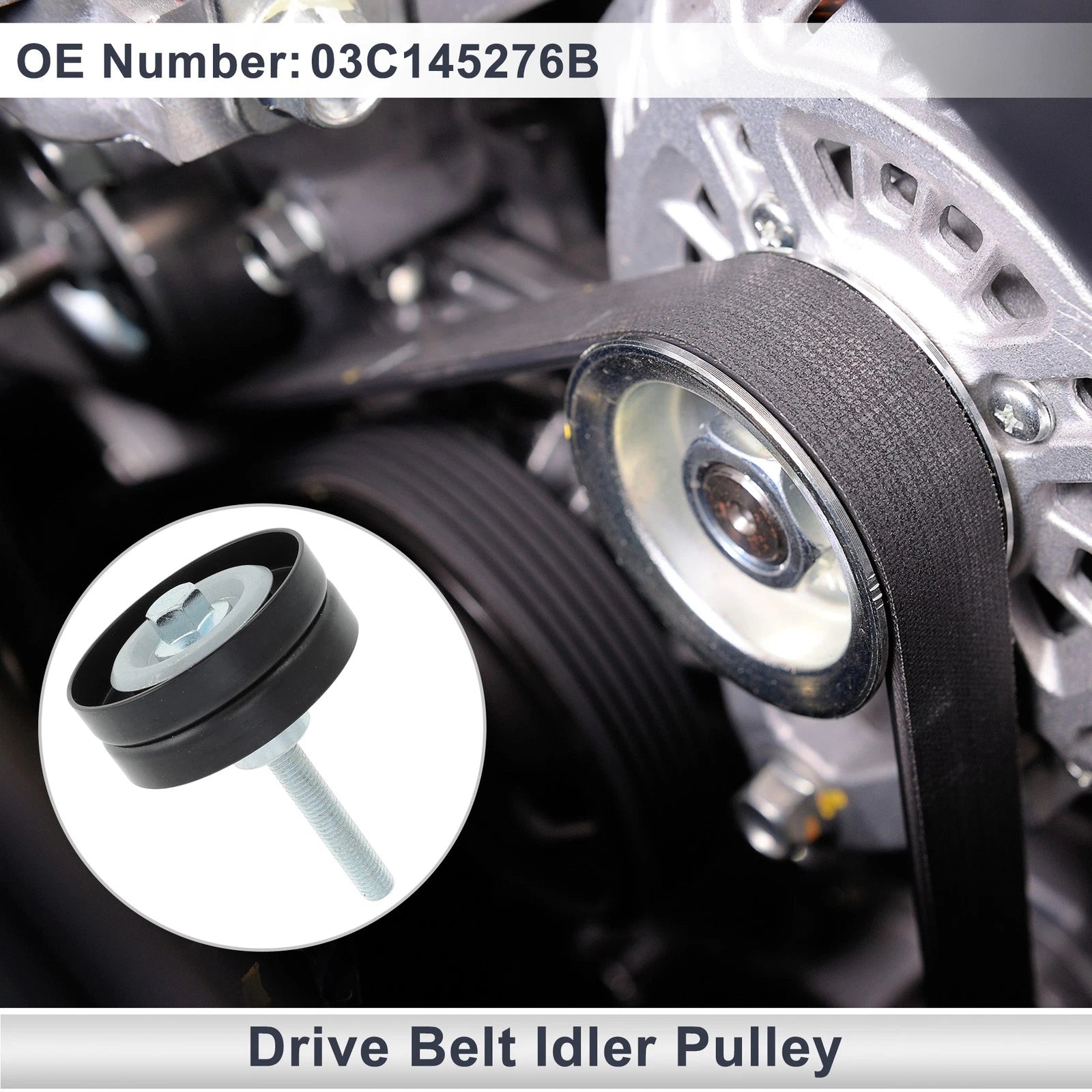 Drive Belt Idler Pulley for Volkswagen Jetta 2013–2016 Replacement