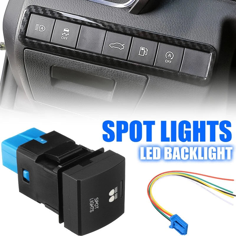LED Spot Light Dashboard ON-OFF Button Switch for Toyota Camry RAV4 Corolla (2012–2023)
