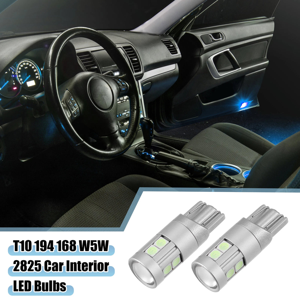2X T10 194 168 W5W 2825 3030 9SMD Interior LED Bulbs for