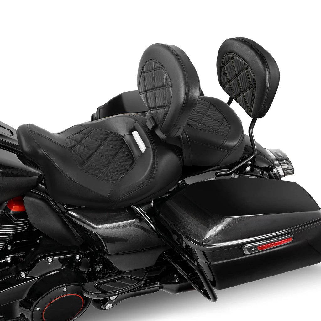 Driver Passenger Seat Backrests Pad for Harley Touring Electra Glide (2009–2023)