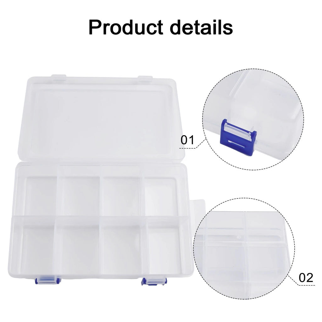 Adjustable 8 Grids Compartment Storage Box for Automotive Parts (Universal)