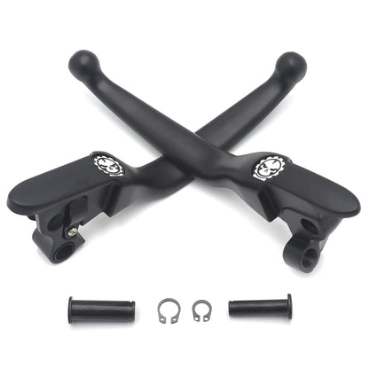 Black Skull Smooth Brake Clutch Levers for Harley Touring Trike (2008–2013)