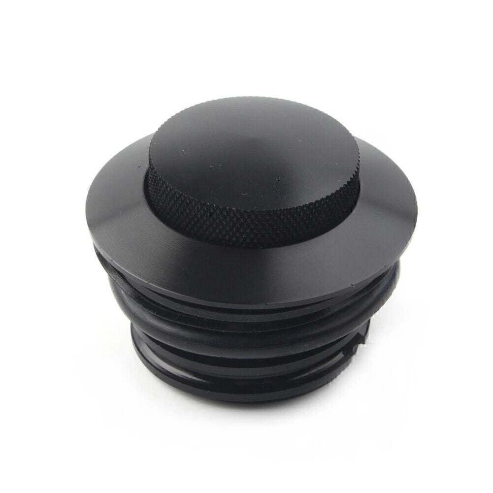 Flush Pop Up Reservoir Gas Cap for Harley Davidson (Vented, Black)