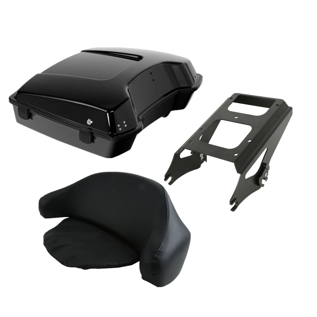 Trunk Backrest Pad Mount Rack for Harley Touring Road King Glide (2009–2013)