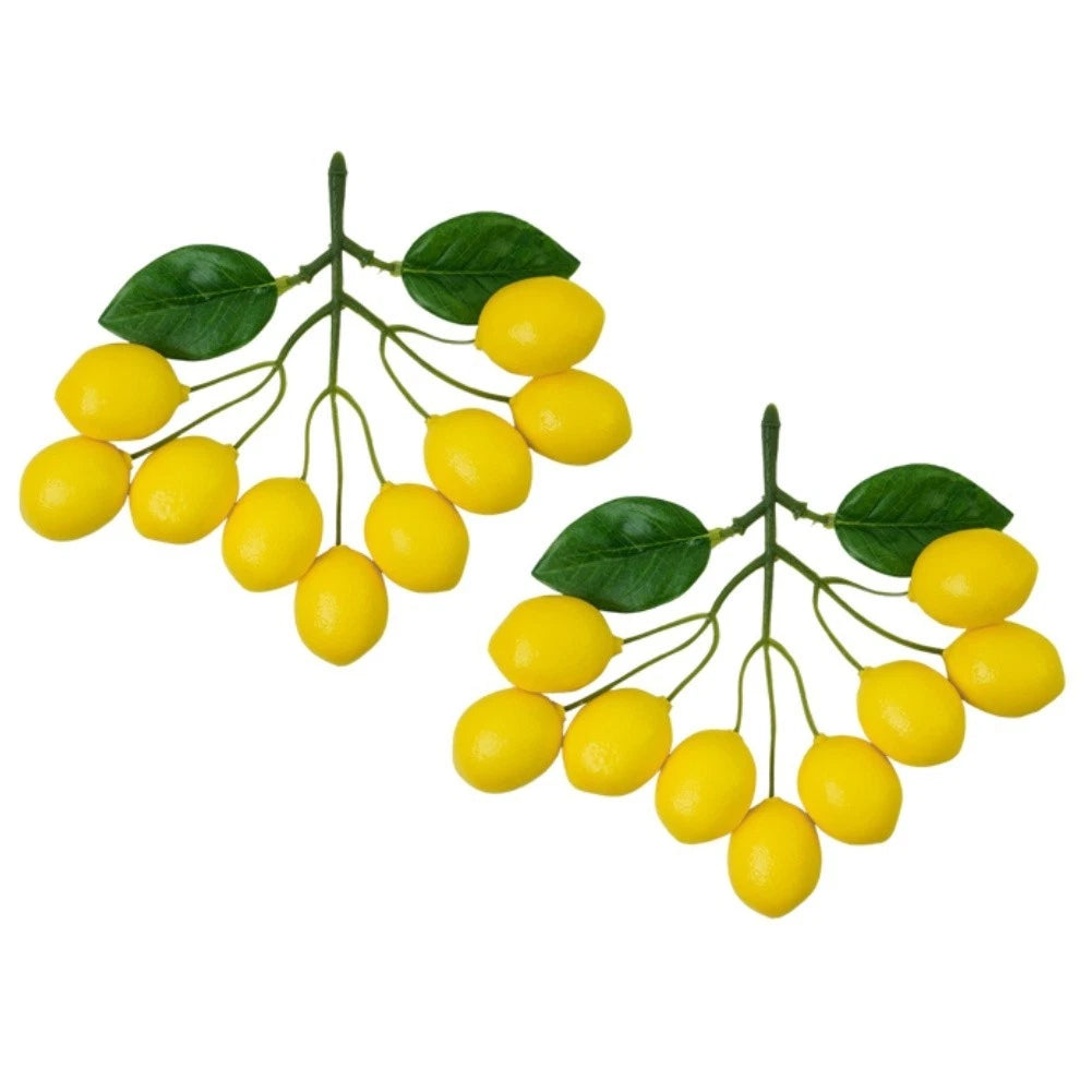 Set of 2 Artificial Lemons for Kitchen Food Display Decoration