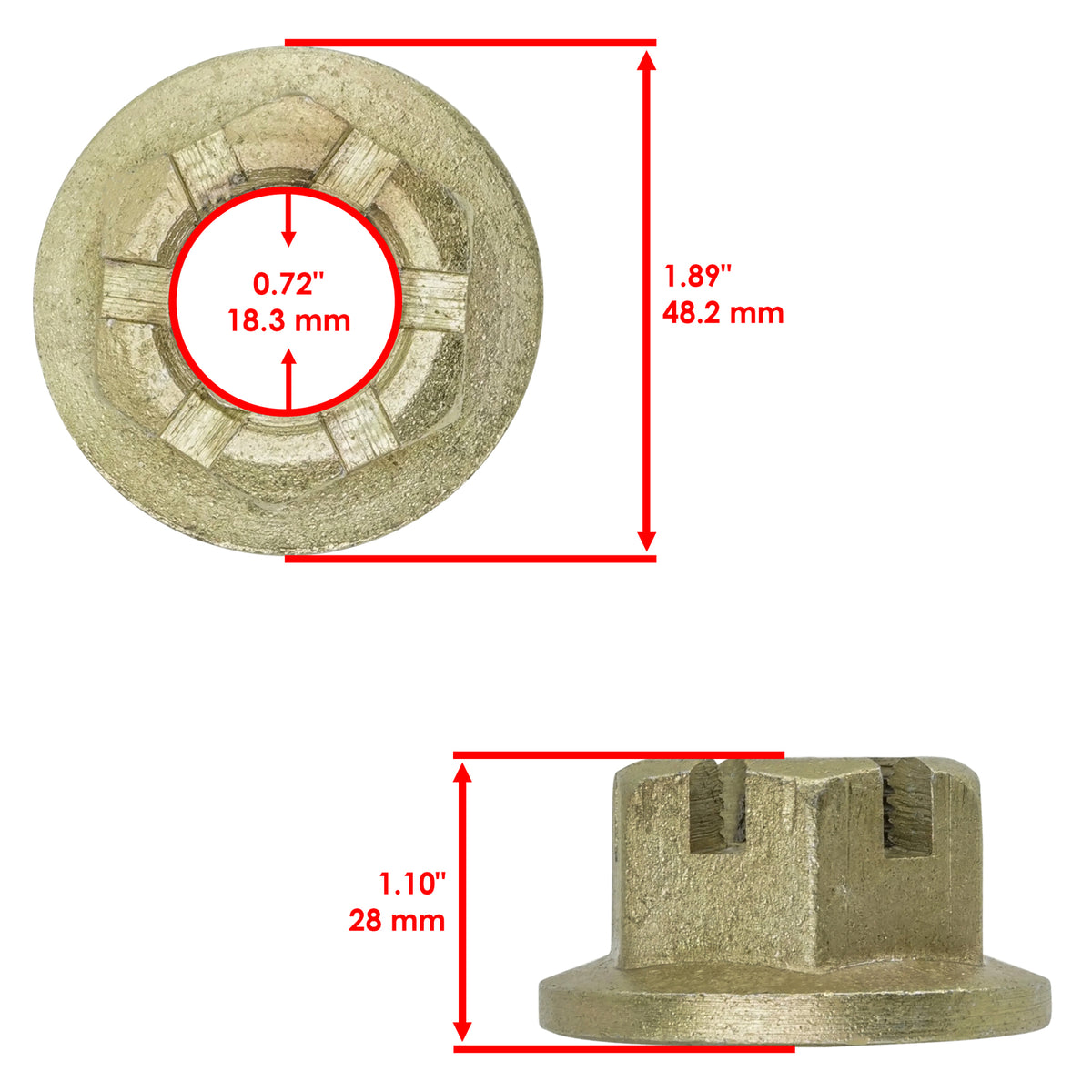 Axle Castle Nut Replacement for Can Am Commander 1000R 800R 4x4 EFI (2018)