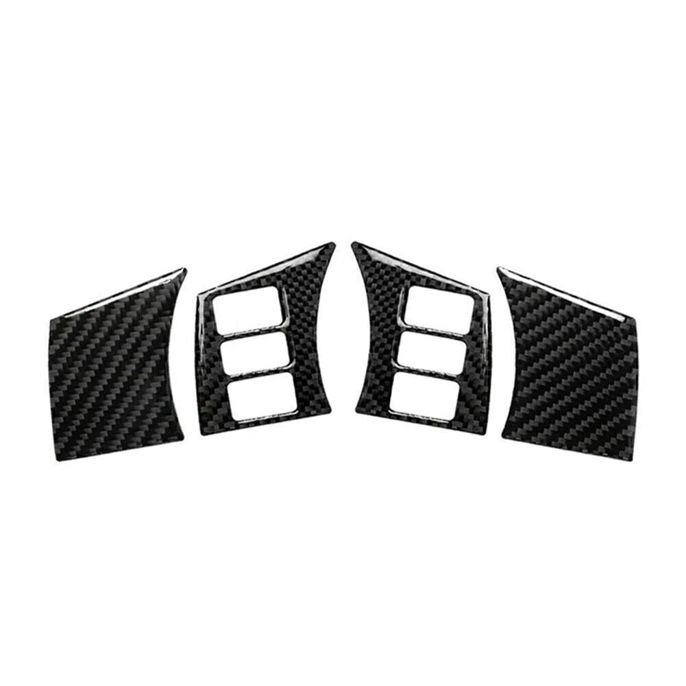 4Pcs Carbon Fiber Interior Steering Wheel Panel Cover for Nissan 350Z (2006–2009)