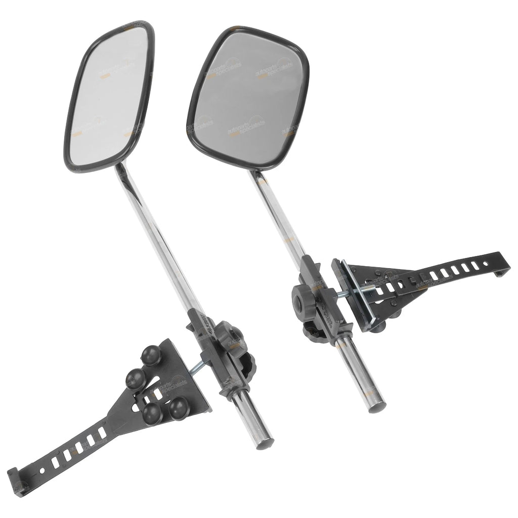 2X Towing Mirrors for Adjustable Mount Expendable Arm Clear Vision
