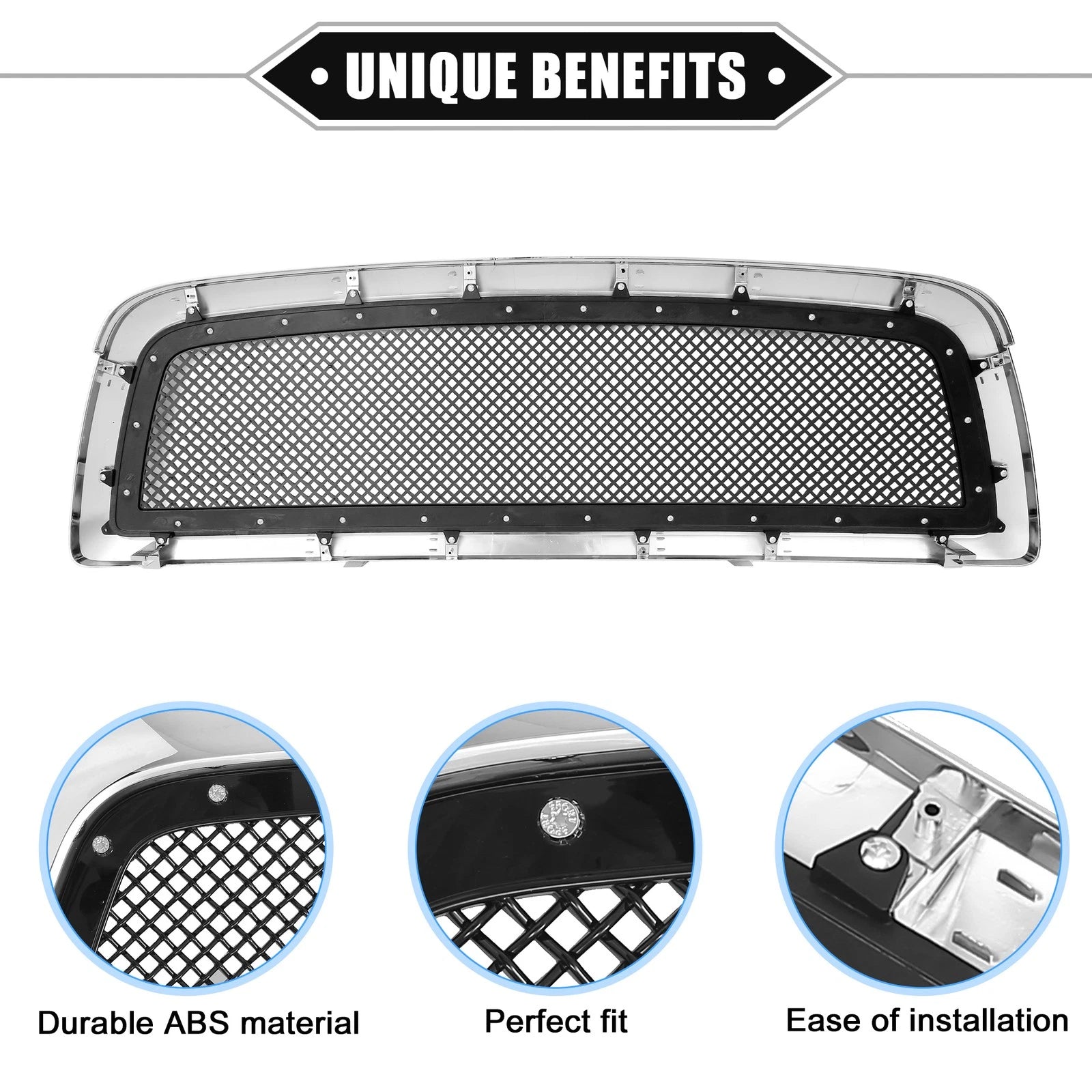 Front Grille Assembly Replacement for Dodge Ram (2013–2018)