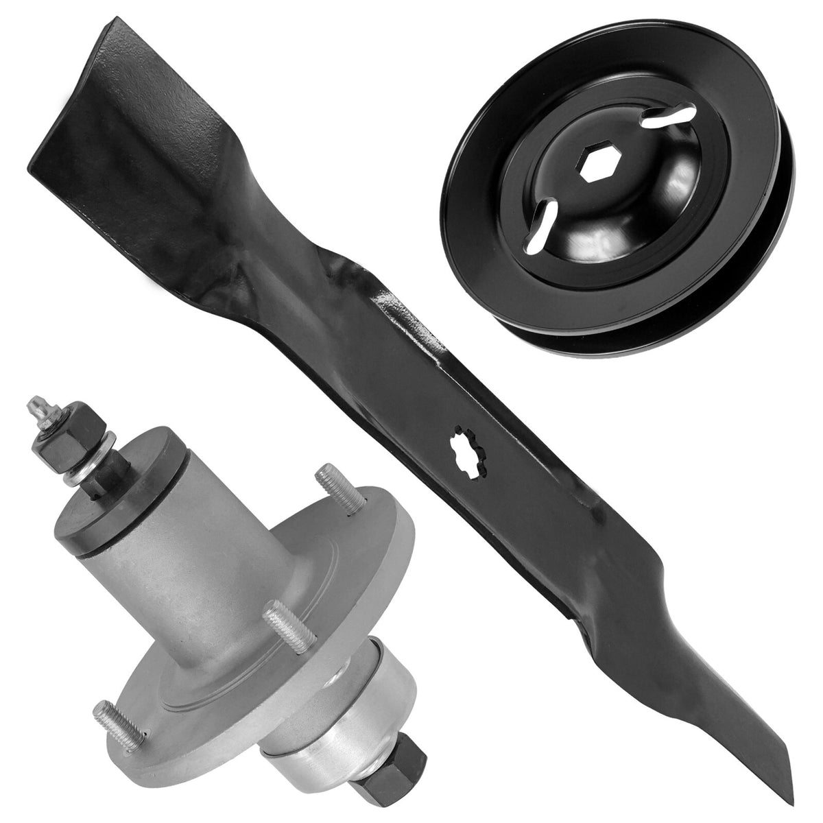 Deck Spindle Blade and Pulley Replacement for John Deere Z245 (2013–2014)