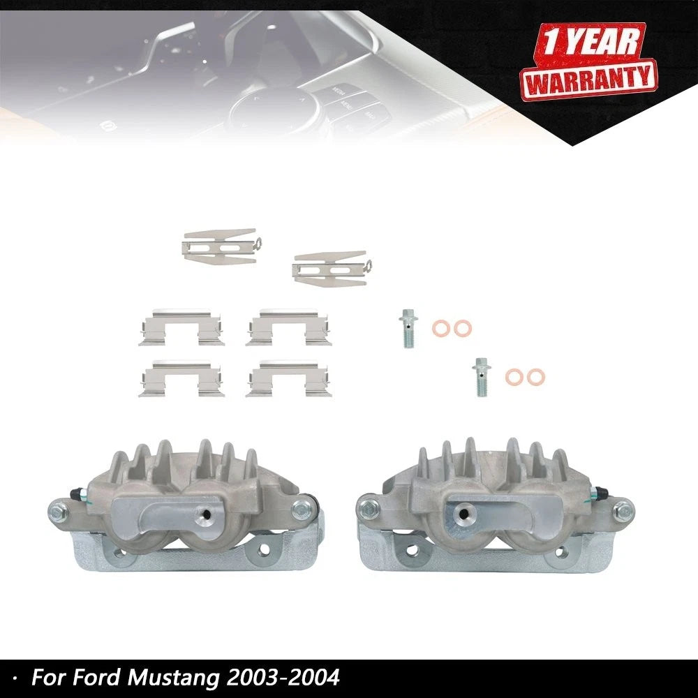 Front Brake Calipers Pair w/ Bracket for Ford Mustang (2003–2004)