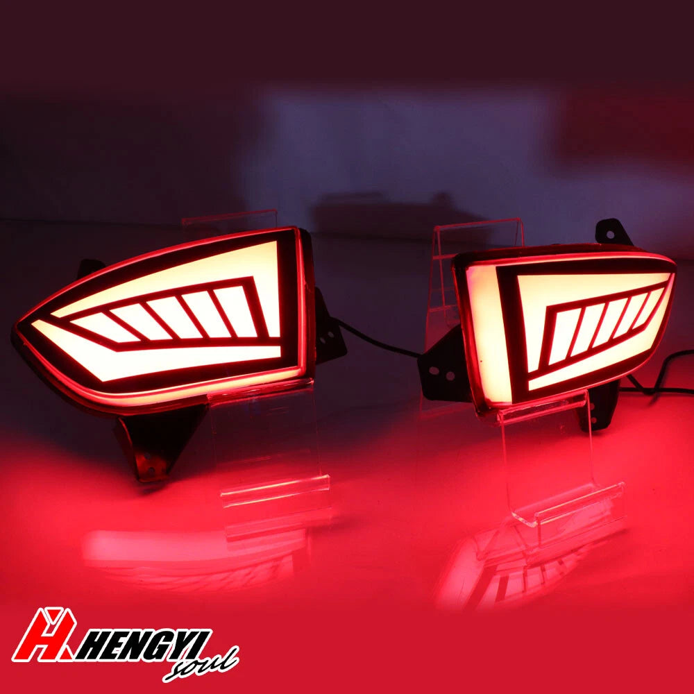 2X 3 in 1 LED Red Rear Bumper Fog Light Tail Light for Honda Pilot (2019–2022)