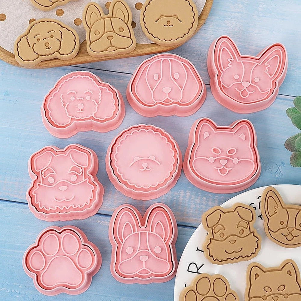8pc Dog Themed Biscuit Cutters Set for Baking Tool Kit