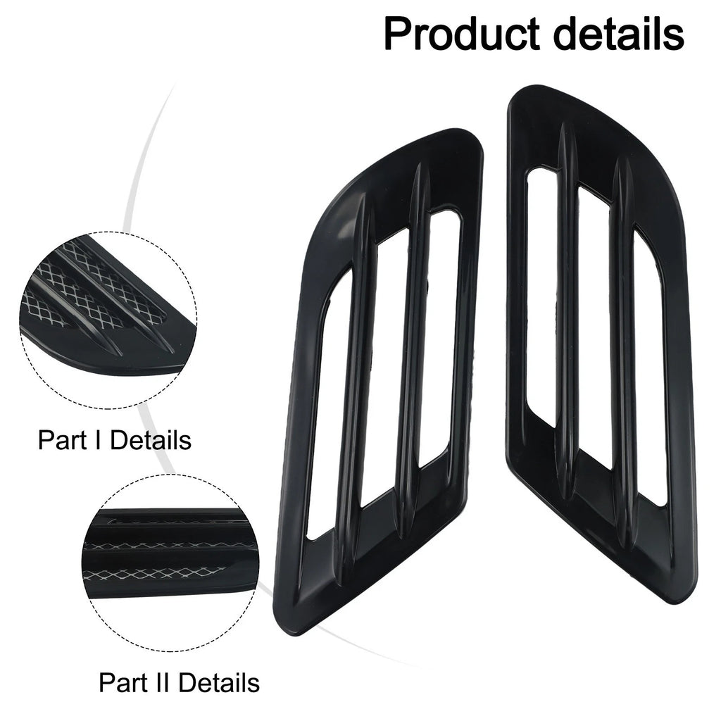 Black Car Bonnet Air Flow Intake Vent for