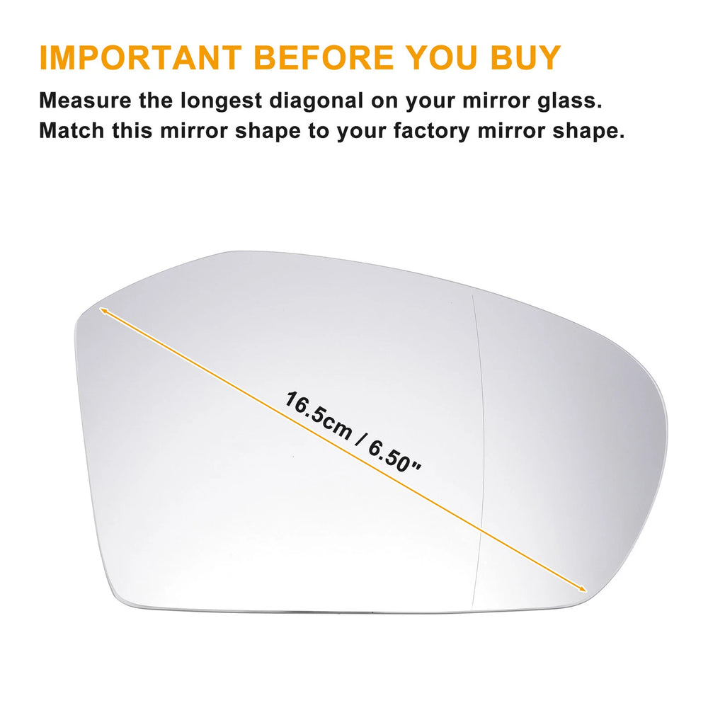 Right Side Heated White Mirror Glass for Mercedes A-Class B-Class