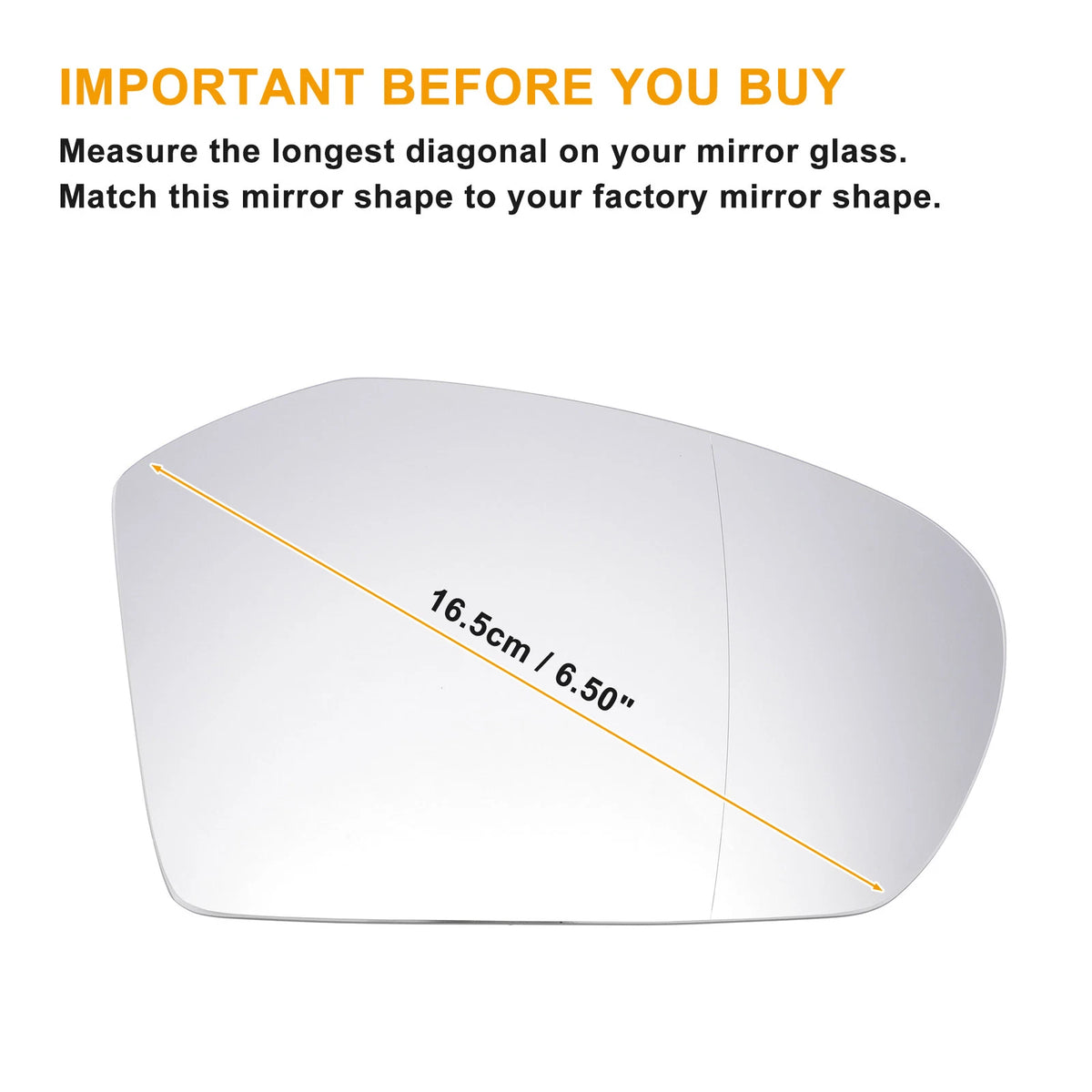 Right Side Heated White Mirror Glass for Mercedes A-Class B-Class