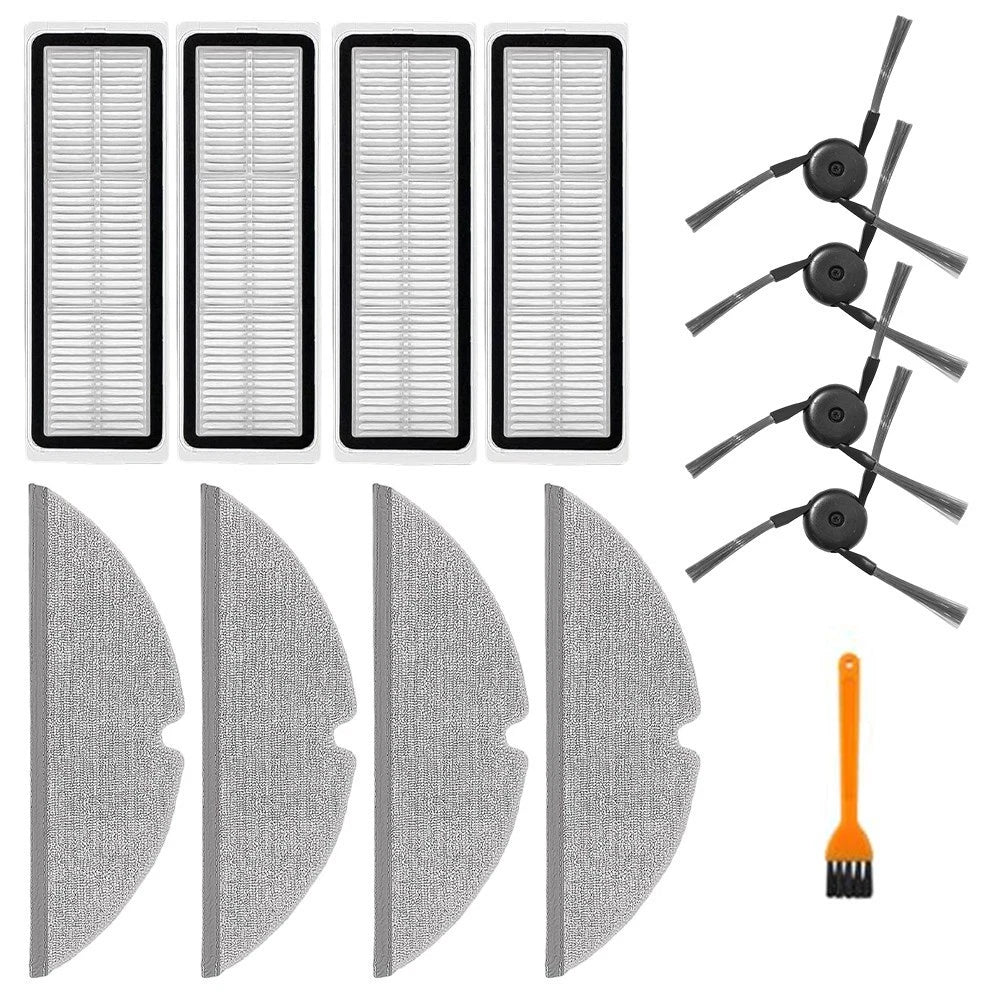 Replacement Side Brushes and Mop Cloths Kit for DREAME D20 Plus Vacuum