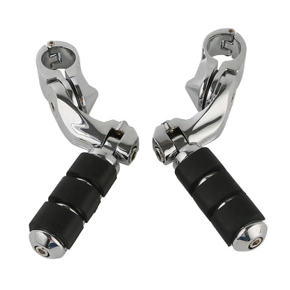 1 1/4" Highway Bar Short Angled Footpeg Mount for Harley Touring Softail