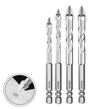 4-Piece 9 Blade Drill Bit Set for Concrete and Tiles