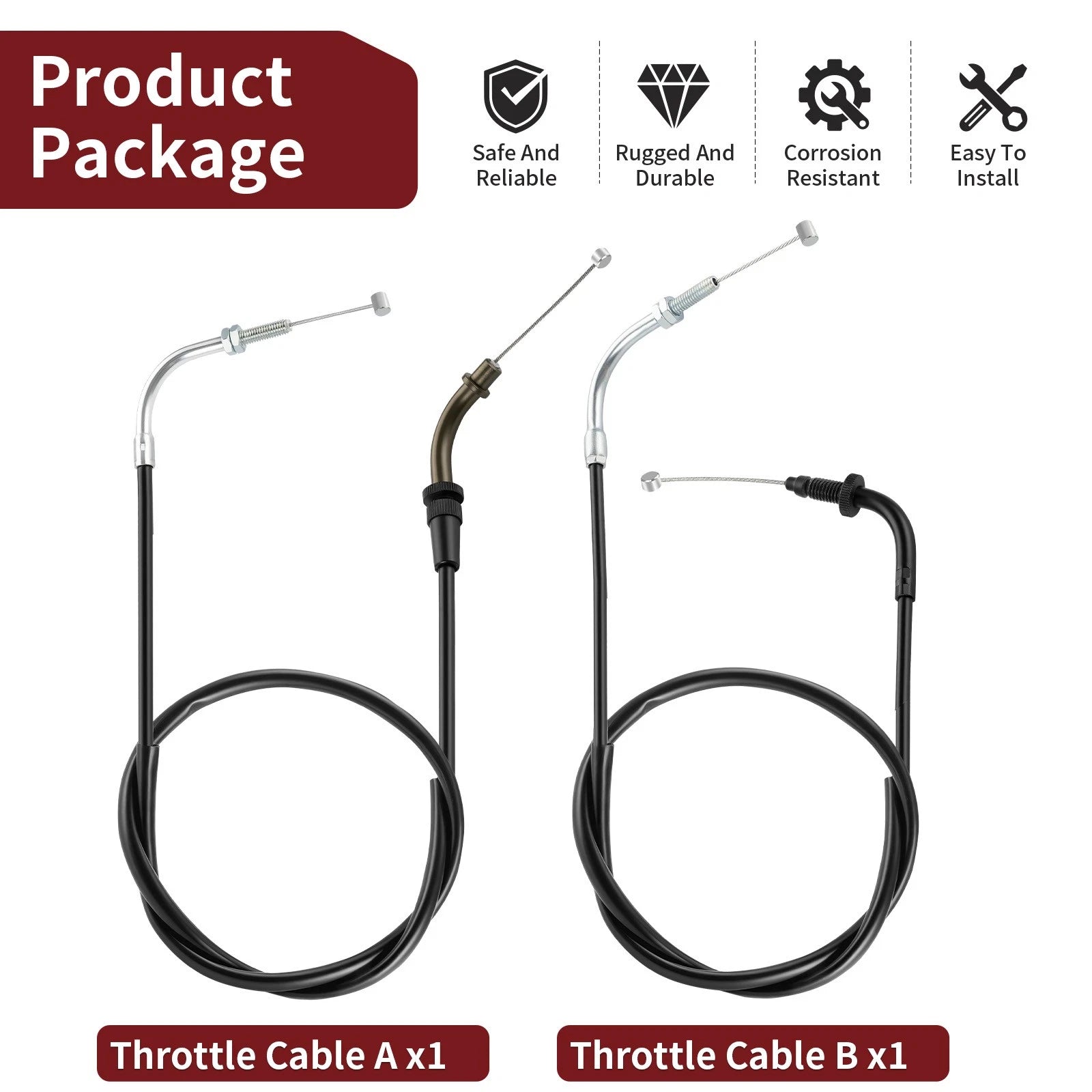 Throttle Cable Set for Yamaha V Star 250 XV250 (2008–2024)