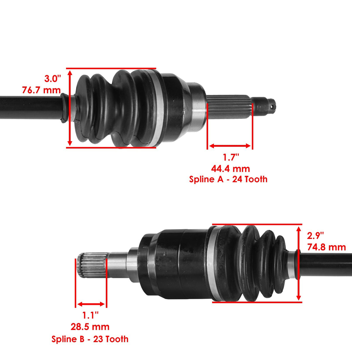 CV Joint Axle Shaft Front Left Right Replacement for Honda Pioneer 700 (2014–2022)