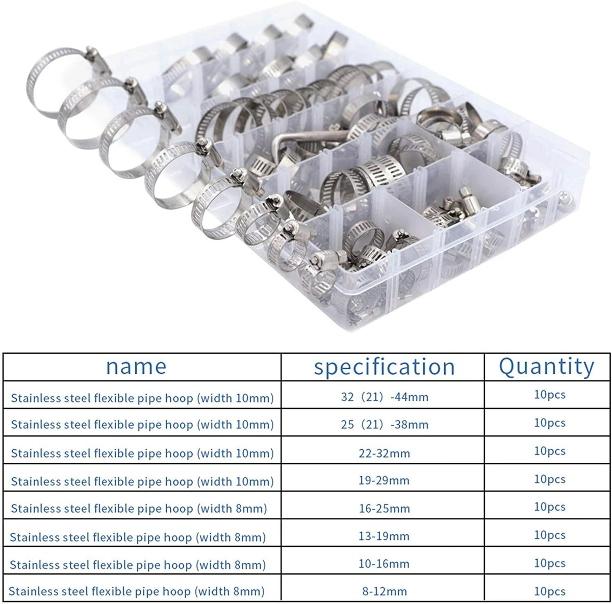 80 Pcs Hose Clips for Water Pipe (Temperature Resistant)