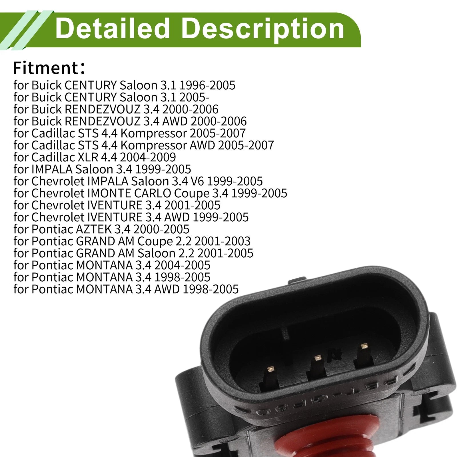 MAP Sensor for Buick Century (2000–2005) No.12615135