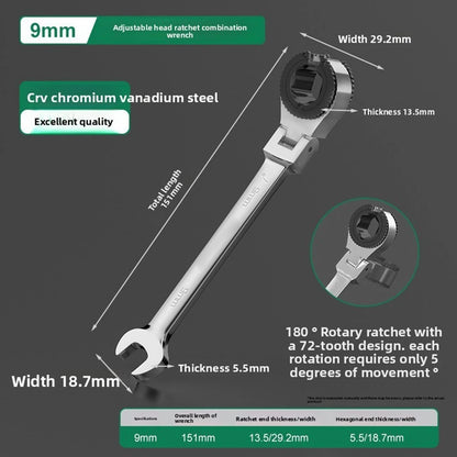 Double Sided Brake Wrench with Ratchet Mechanism for Quick Adjustments