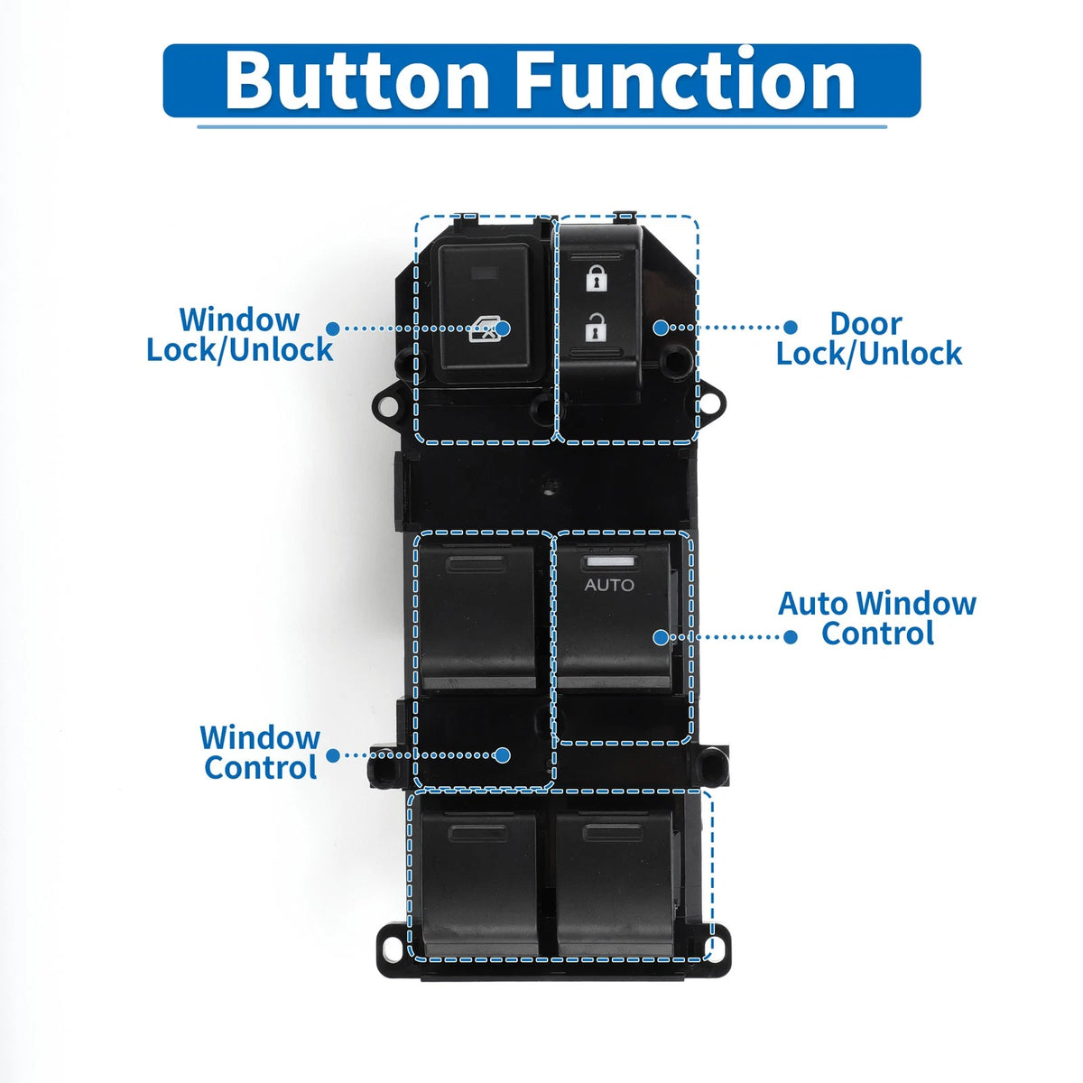 Front Right Power Window Switch for Honda City (2014–2020)