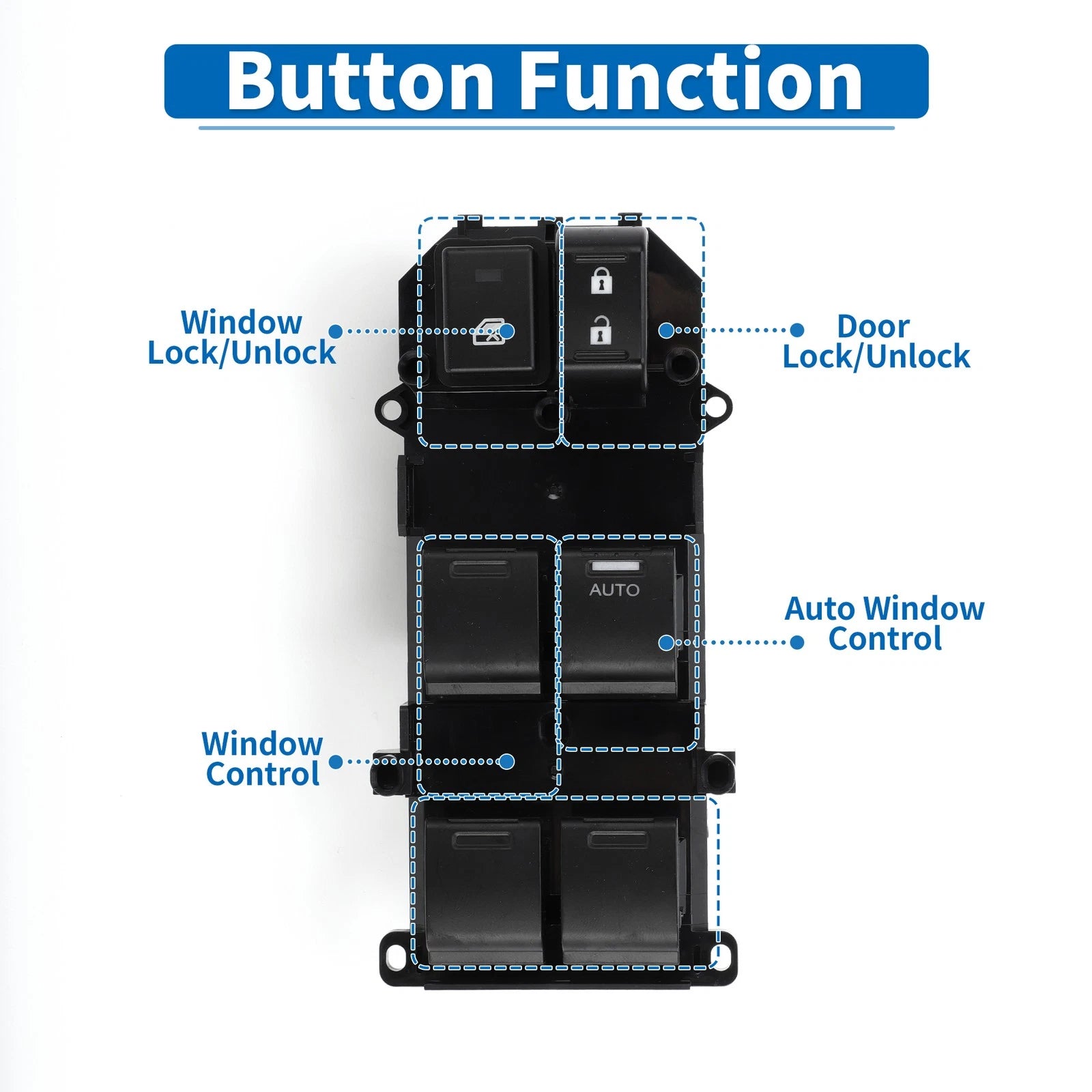 Front Right Power Window Switch for Honda City (2014–2020)