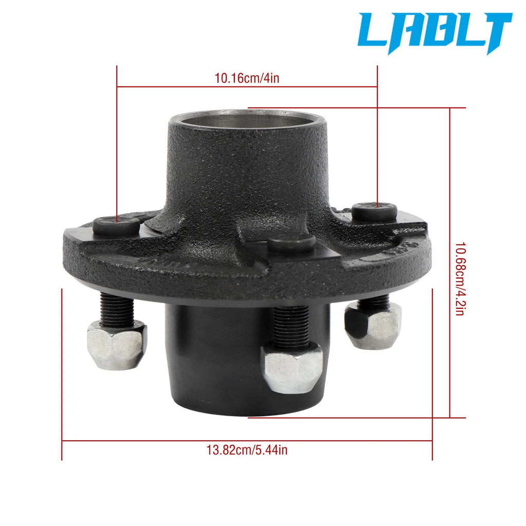 4 Lug Trailer Hub Kit for 2000lbs Spindle (1", 4 on 4")