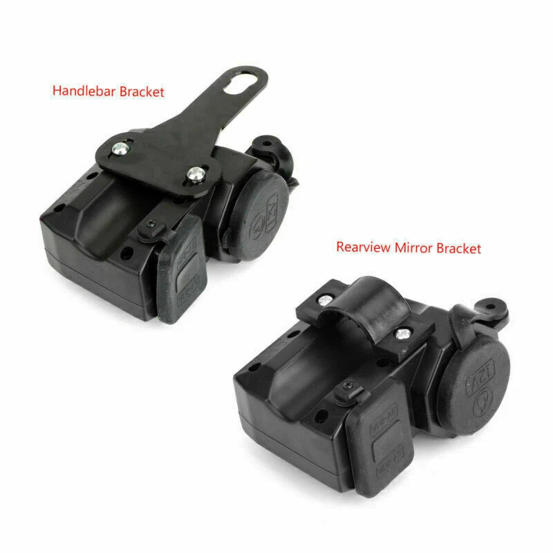 USB Charger Power Adapter Socket with Voltmeter for Motorcycle (12V/24V)