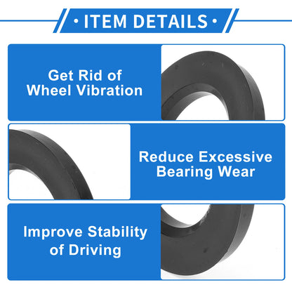 Set of 4 Wheel Hub Centric Rings for Car (93.1mm to 56.1mm) Black Polycarbonate