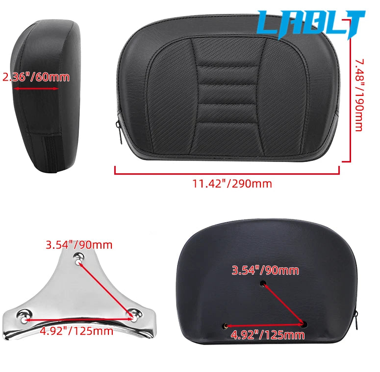 Backrest Pad for Harley CVO Glide Street (1996–Present) - Black Stitching