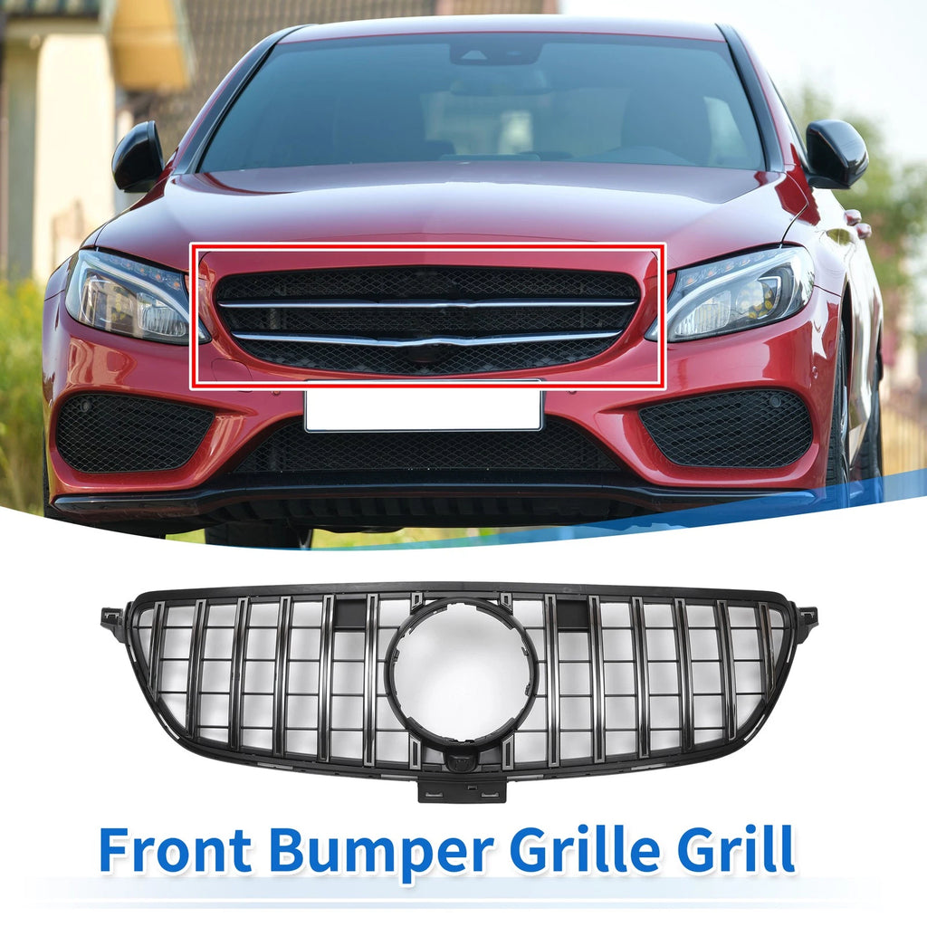 Front Upper Bumper Grille Grill for Mercedes-Benz GLE (2015–2019) Chrome