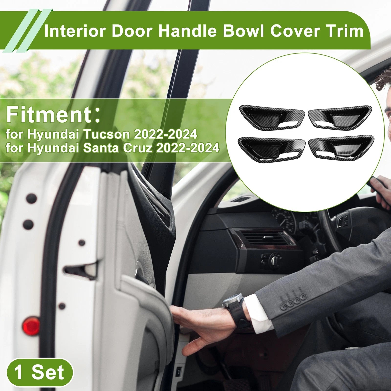 Interior Door Handle Bowl Cover Trim Replacement for Hyundai Tucson (2016–2024)