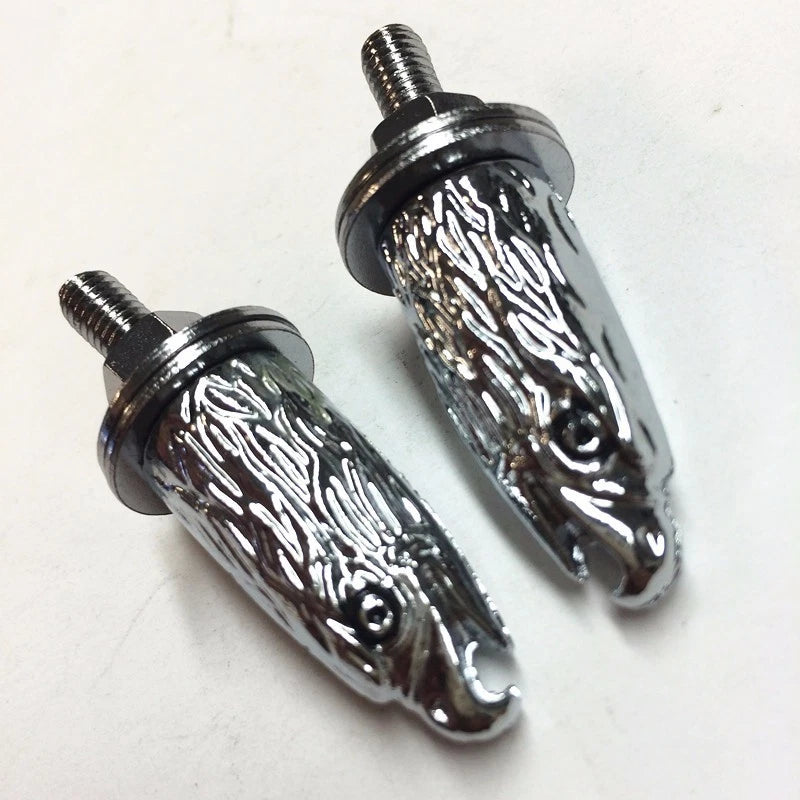 2X Chrome Eagle Head Bolts for License Plate Tag Frame (Universal)