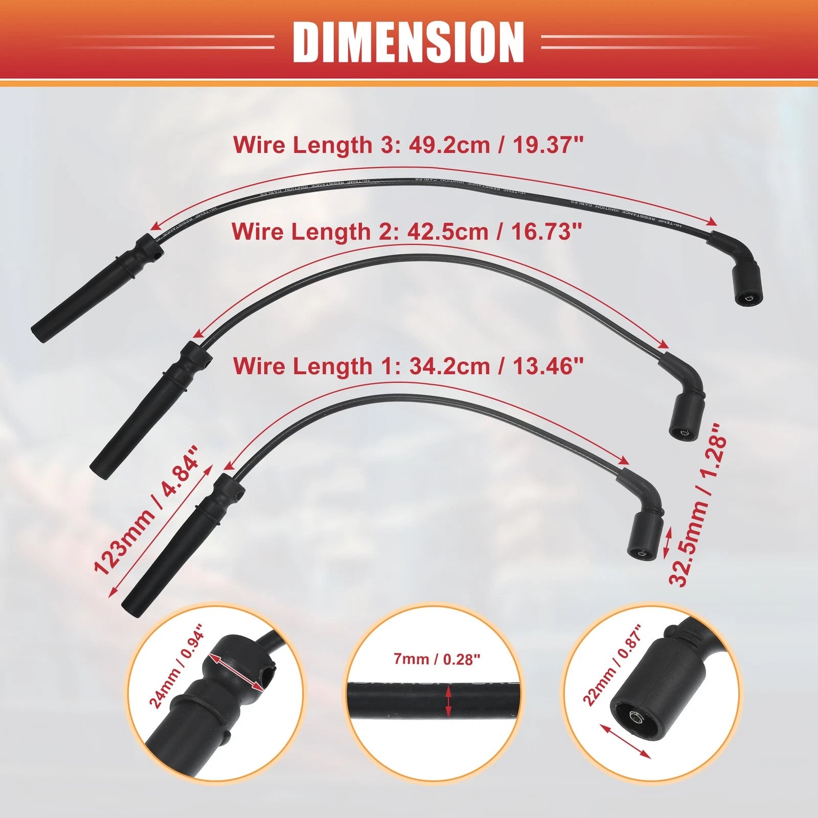 4PCS Spark Plug Wire Ignition Coil Cable Set for Chevrolet Aveo Aveo5 (2009–2011)
