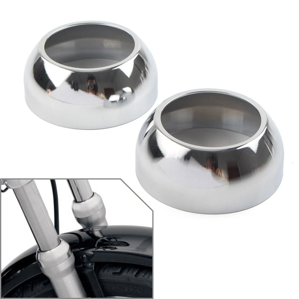 Chrome Front Fork Boot Cap Covers 39mm For Harley Sportster Dyna FXR FXD us