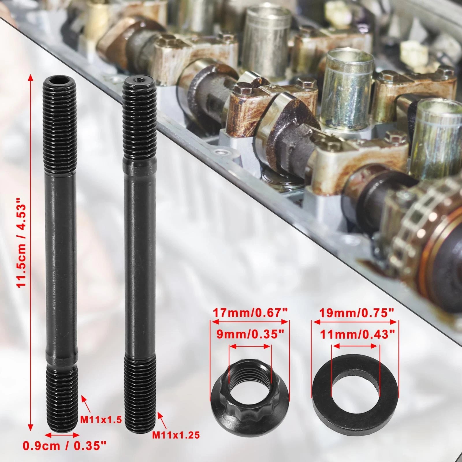 Cylinder Head Stud Set Replacement for BMW E36 325i 2.5L 6 Cyl (1992–1999)