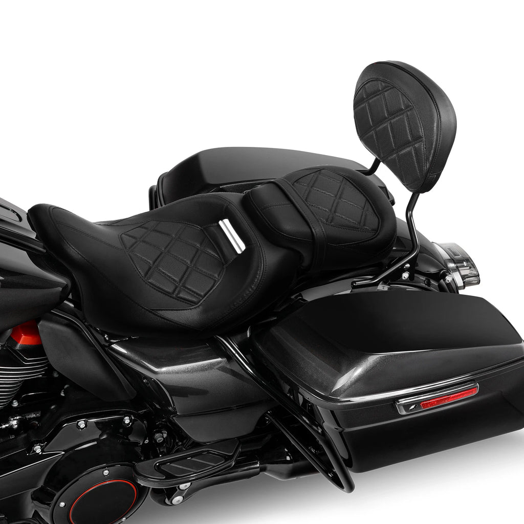 Driver Passenger Seat & Backrest Pad for Harley CVO Road Glide (2009–2023)