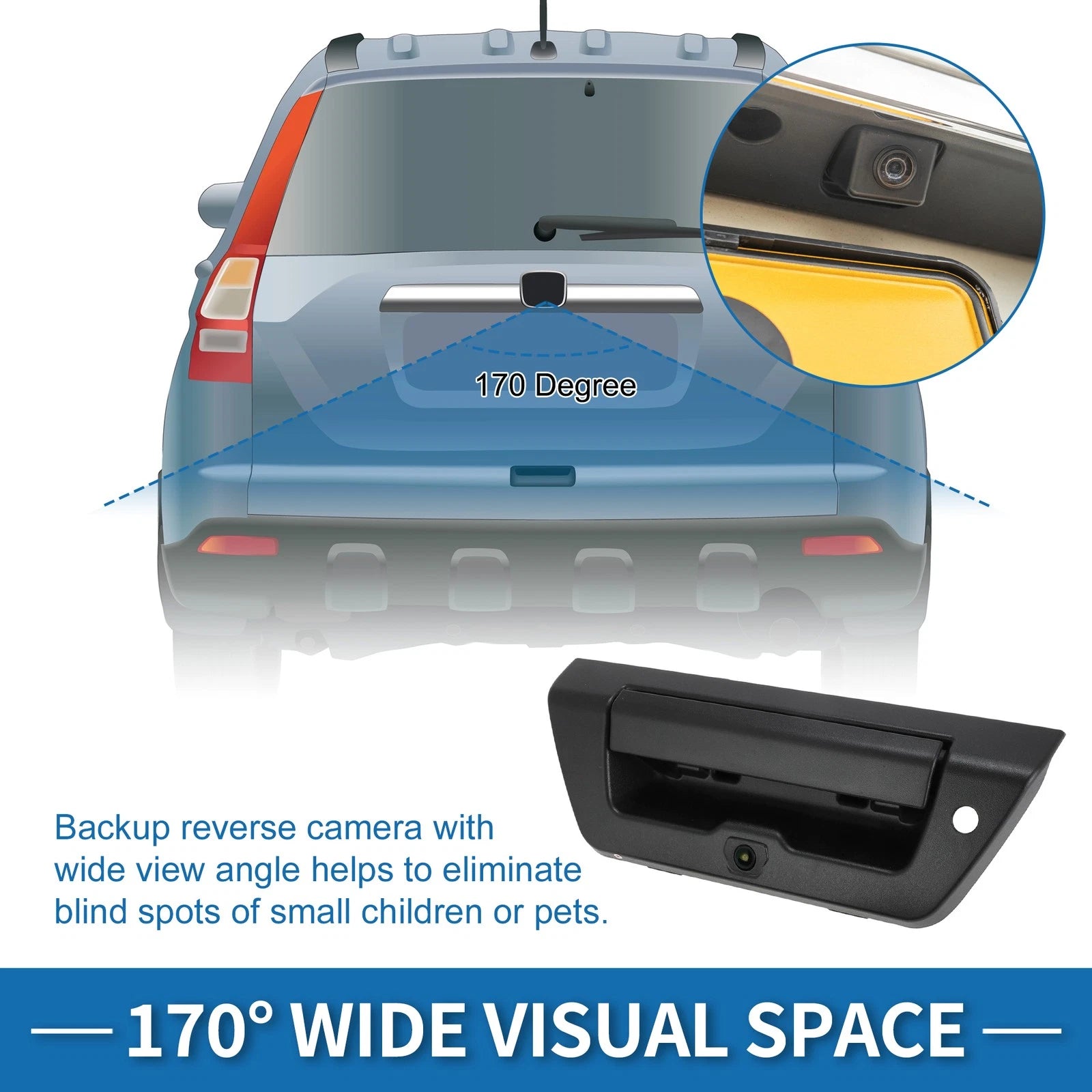 Tailgate Handle Backup Rear View Camera for Ford F-150 (2015–2017) FL3Z-9943400-A