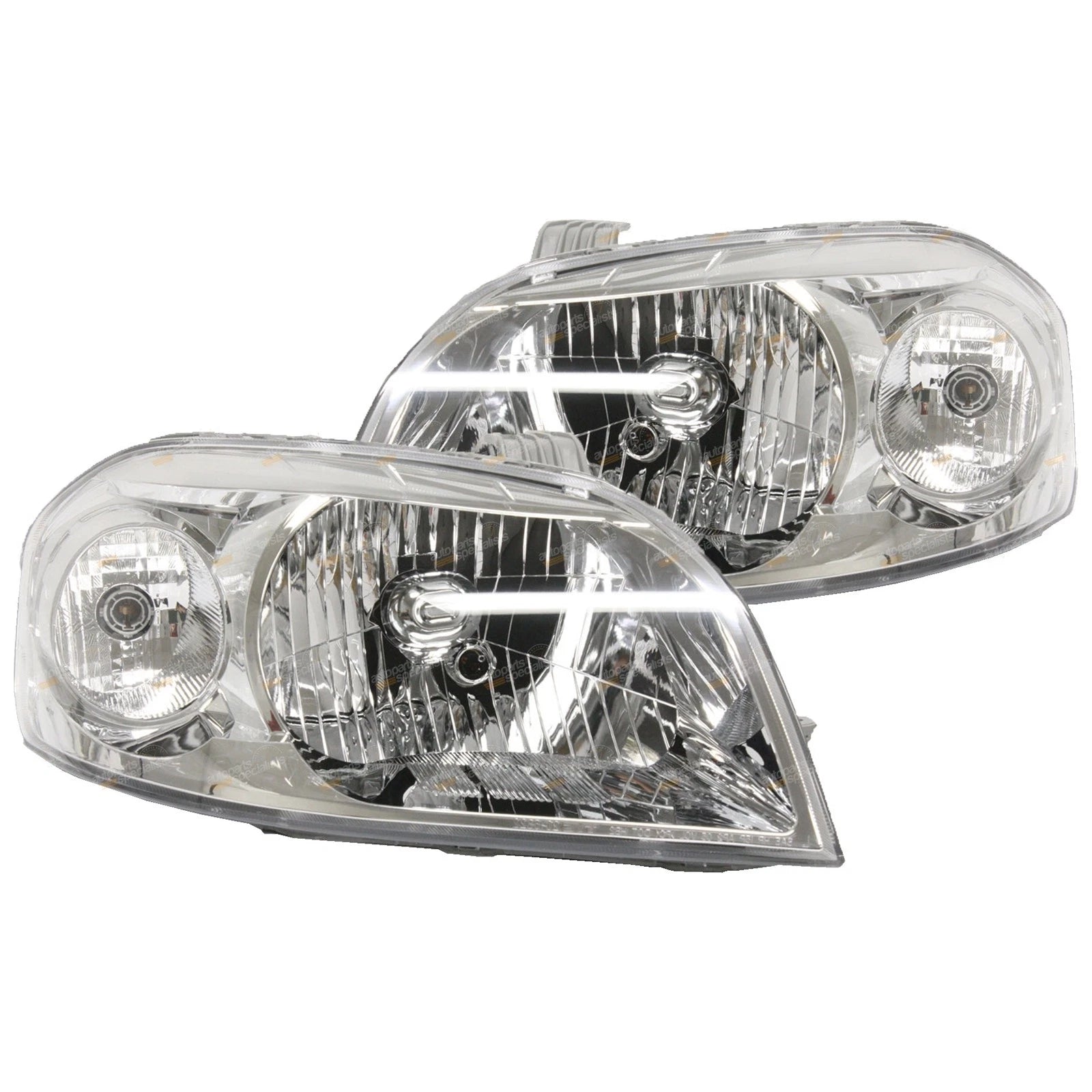 2X Clear/Chrome Headlights Pair for Holden Barina TK (2008–2011)