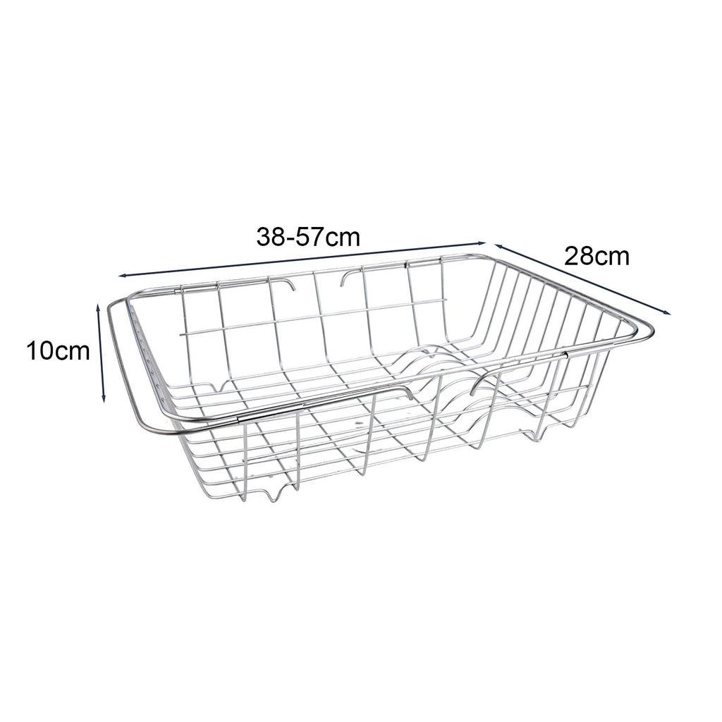 Adjustable Over the Sink Dish Rack Holder with Non-Slip Rubber