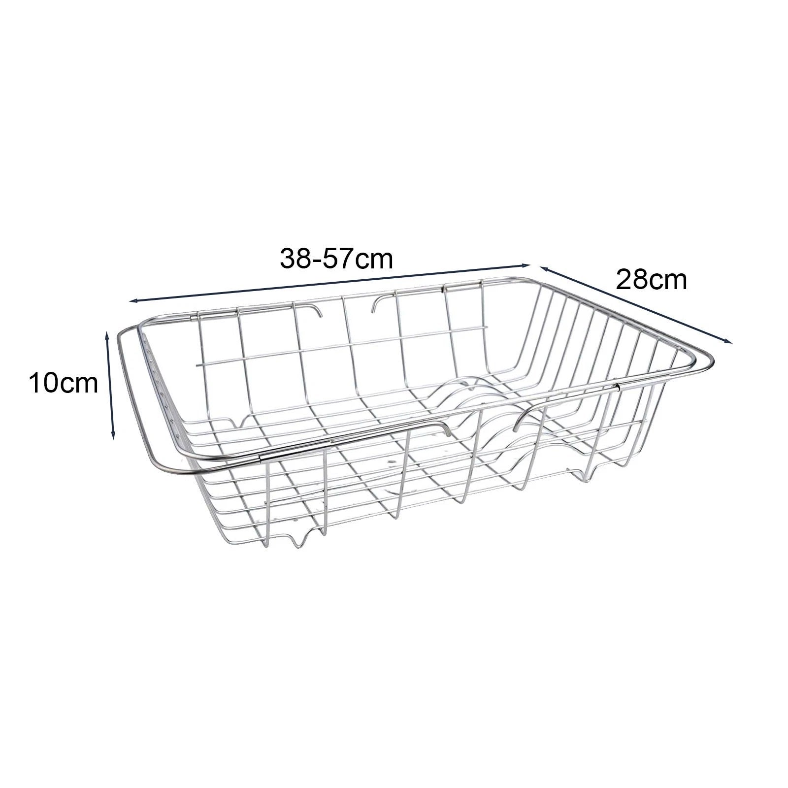Adjustable Over the Sink Dish Rack Holder with Non-Slip Rubber