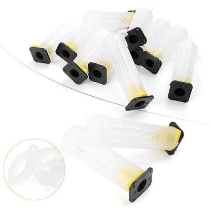 10x Plastic Beekeeping Rearing Cup Kit Queen Bee Cages Beekeeper Equipment Tools
