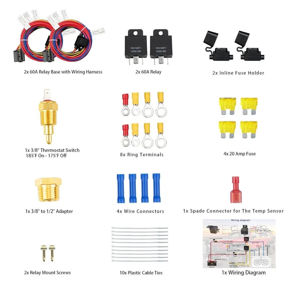 Dual Electric Fan Relay Kit for