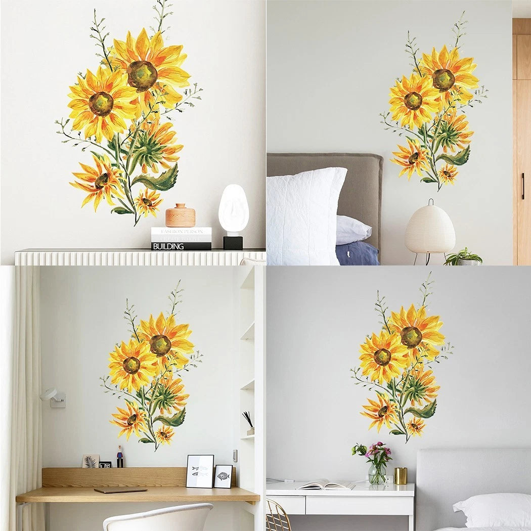 Sunflower Wall Stickers for Home Decor (Removable)